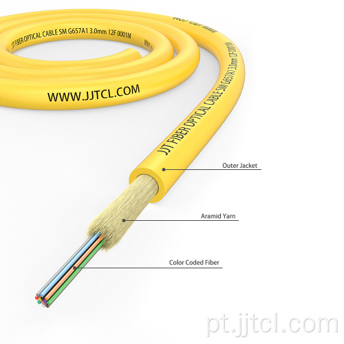 12f Mini Cabo de fibra óptica de distribuição 3,0 mm